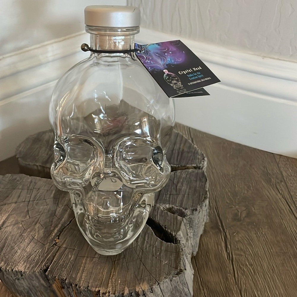 Crystal Head Skull Vodka Glass Bottle 750ml Skeleton/ Liquor Empty